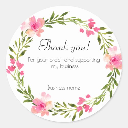thank you for order floral wrath sticker custom