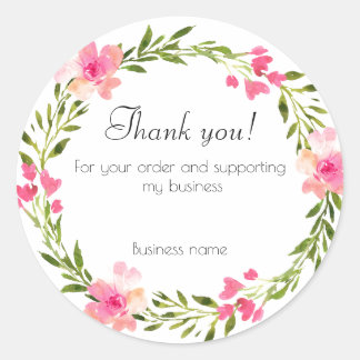 thank you for order floral wrath sticker custom