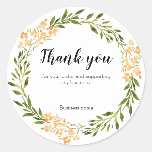 thank you for order floral wrath sticker custom