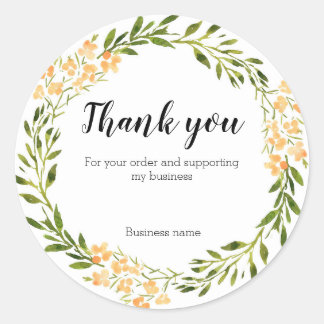 thank you for order floral wrath sticker custom