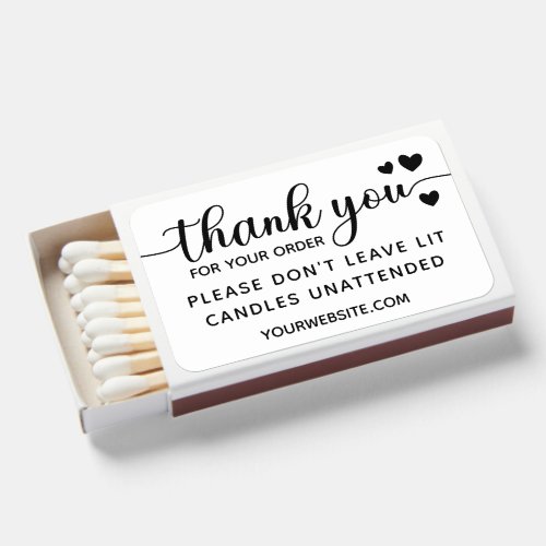 Thank You For Order Handmade Candle Business Favor Matchboxes