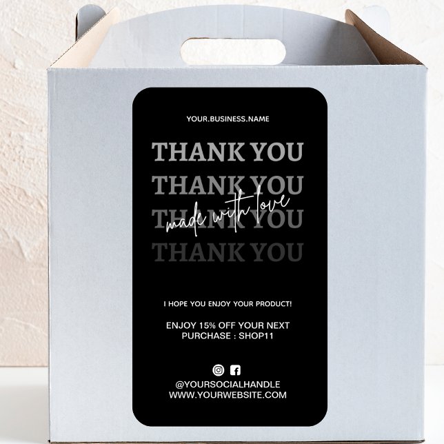 Thank You For Order Modern | Black And Grey Label (Creator Uploaded)