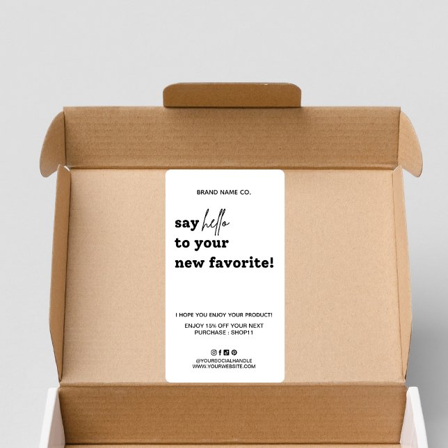 Thank You For Order Modern | Say Hello To Your Box Label (Creator Uploaded)