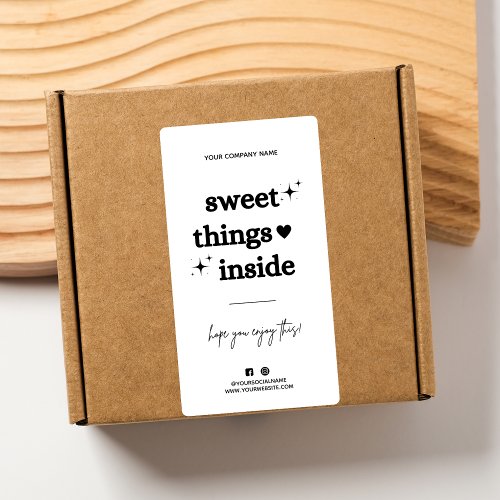 Thank You For Order Modern  Sweet Things Inside Label