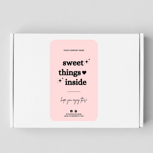 Thank You For Order Pink  Sweet Things Inside Label