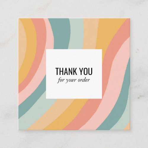 Thank you for Order Rainbow Minimalist Stripes Square Business Card
