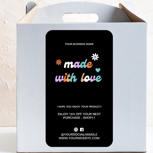 Thank You For Order Retro | Made with love  Label (Creator Uploaded)