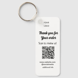 Thank you for order scan Review us business logo Keychain