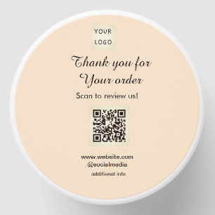Thank you for order scan Review us business logo Mini Candle Favors