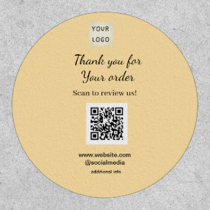 Thank you for order scan Review us business logo Patch