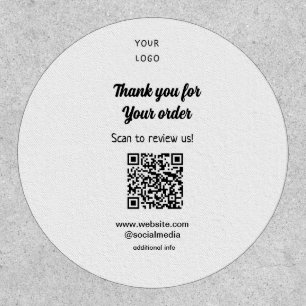 Thank you for order scan Review us business logo Patch
