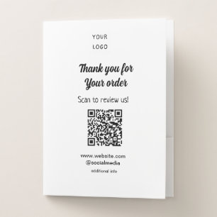 Thank you for order scan Review us business logo Pocket Folder