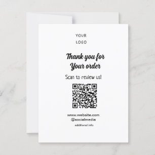 Thank you for order scan Review us business logo Postcard