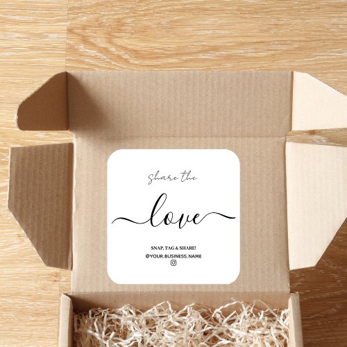 Thank You For Order  Share The Love Social Media Square Sticker