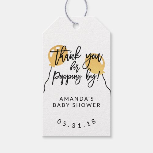 Thank You For Popping By Baby Shower Favor Tags