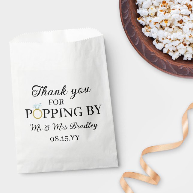 Thank You For Popping By Diamond Ring Wedding Favor Bag (Creator Uploaded)