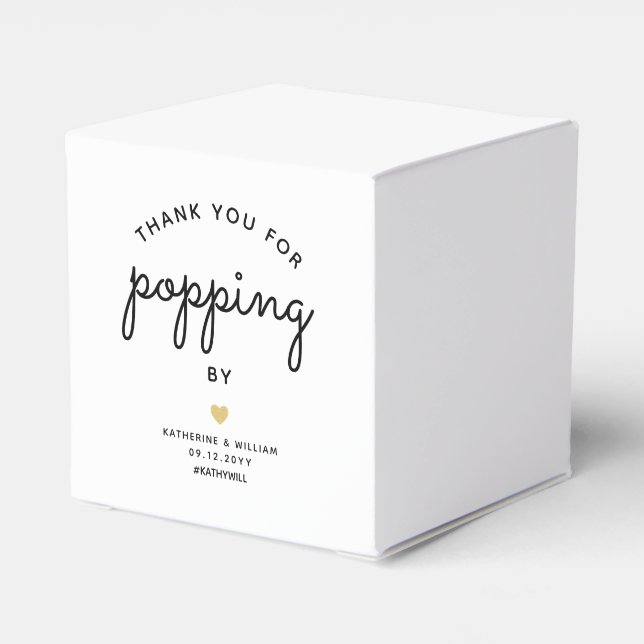 Thank You for Popping By Wedding Favor Box (Back Side)
