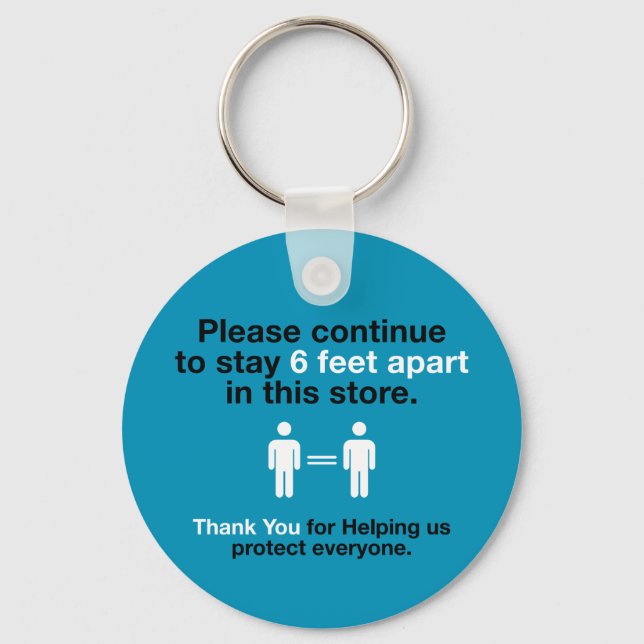 Thank You For Practicing Social Distancing Keychain (Front)