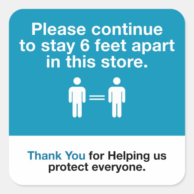 Thank You For Practicing Social Distancing Square Sticker (Front)