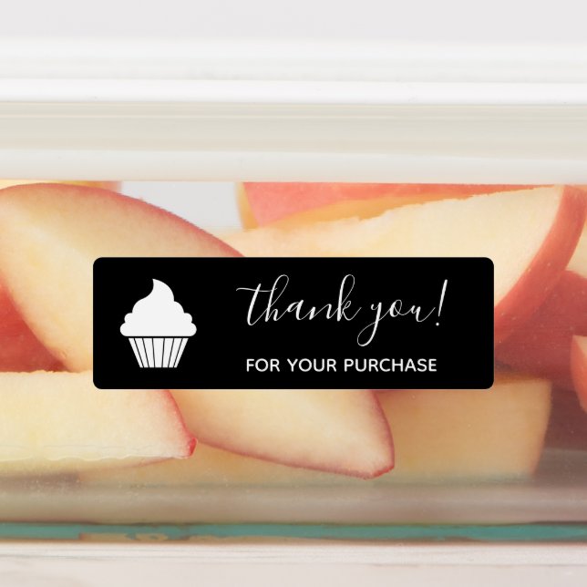 Thank You For Purchase Black Customised Logo Labels (Affixed)