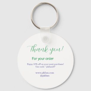 Thank you for purchase blue family business social keychain