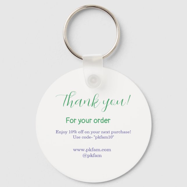 Thank you for purchase blue family business social keychain (Front)