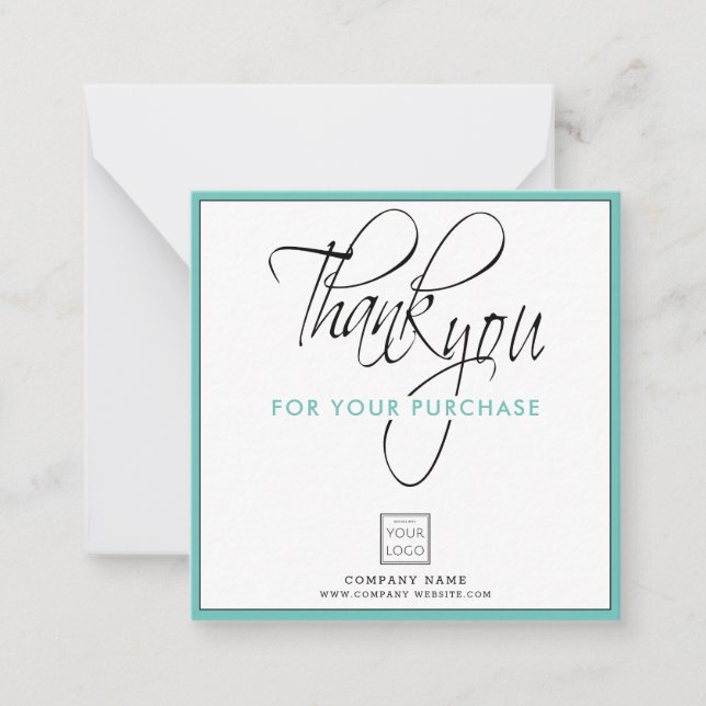  Thank You For Purchase Business Logo Company Name Note Card (Front)