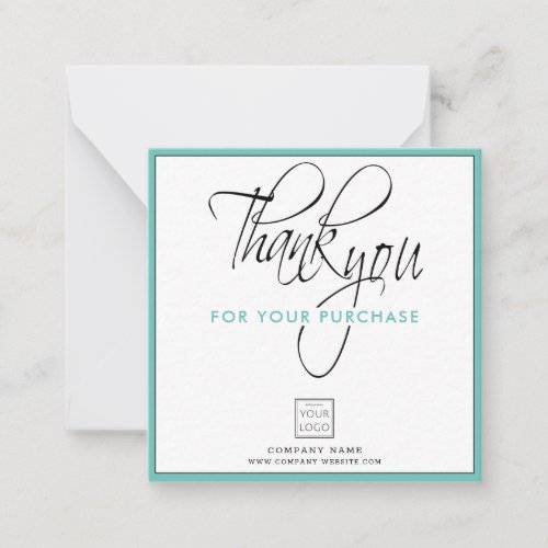  Thank You For Purchase Business Logo Company Name Note Card
