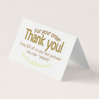 Thank you for purchase gold family business detail card