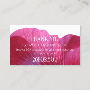 Thank You FOR PURCHASE Instagr Discount code Business Card