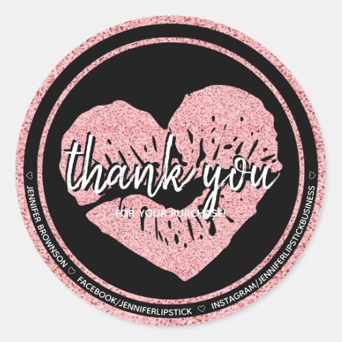 Thank you for purchase lips classic round sticker