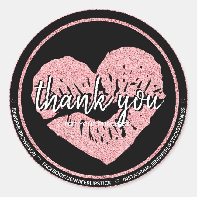 Thank you for purchase lips classic round sticker