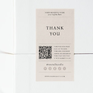 Thank You For Purchase Modern Beige Shipping Label