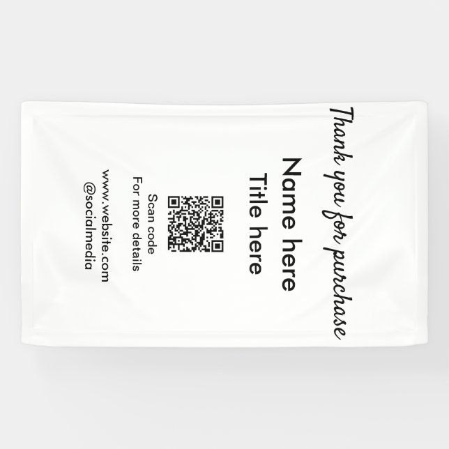 Thank you for purchase name title here scan QR Banner (Horizontal)