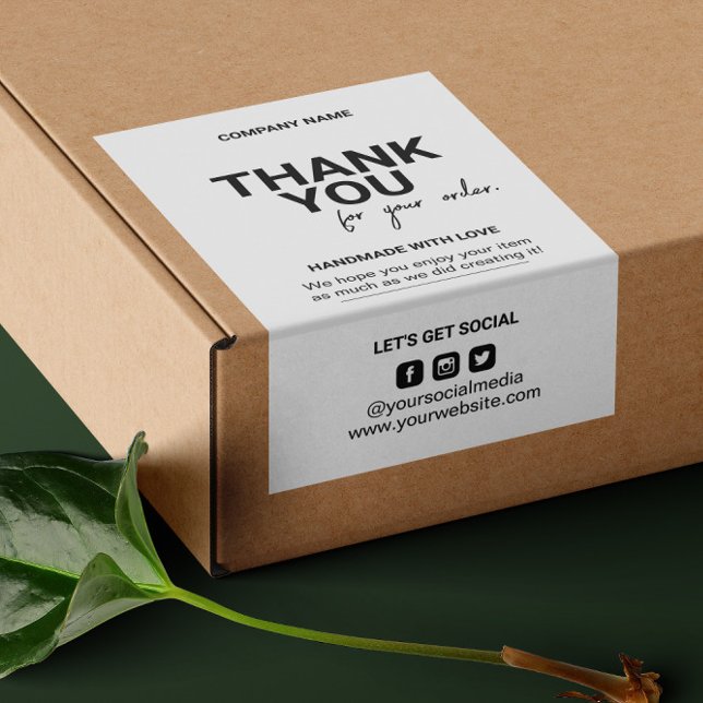 Thank You For Purchase Packaging Trendy Shipping Rectangular Sticker (Creator Uploaded)