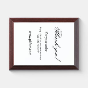 Thank you for purchase pink family business detail award plaque