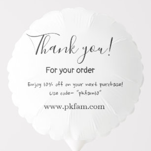 Thank you for purchase pink family business detail balloon