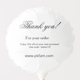 Thank you for purchase pink family business detail balloon