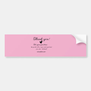 Thank you for purchase pink family business detail bumper sticker