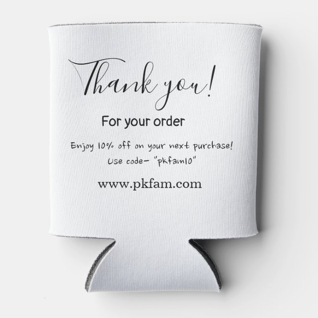 Thank you for purchase pink family business detail can cooler (Front)