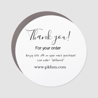 Thank you for purchase pink family business detail car magnet