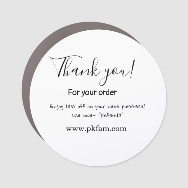 Thank you for purchase pink family business detail car magnet (Front)