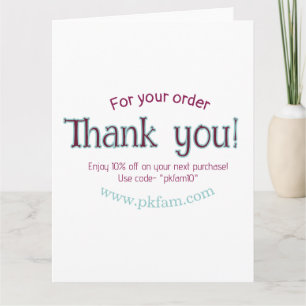 Thank you for purchase pink family business detail card