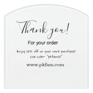 Thank you for purchase pink family business detail door sign