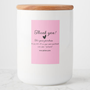 Thank you for purchase pink family business detail food label