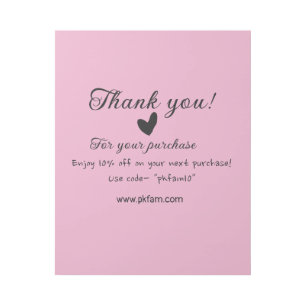 Thank you for purchase pink family business detail gallery wrap