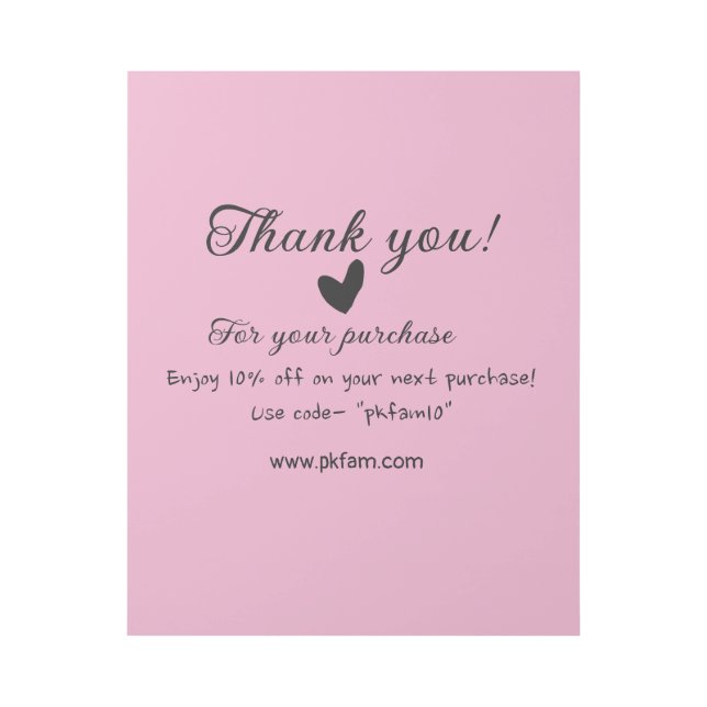 Thank you for purchase pink family business detail gallery wrap (Front)