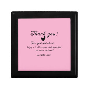 Thank you for purchase pink family business detail gift box
