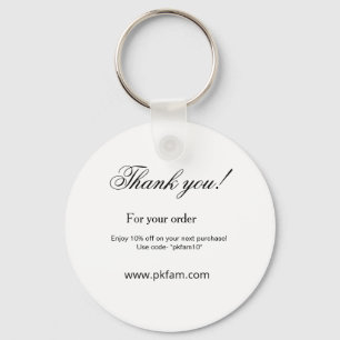 Thank you for purchase pink family business detail keychain