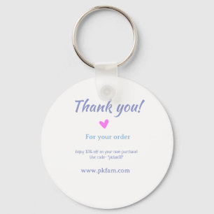 Thank you for purchase pink family business detail keychain